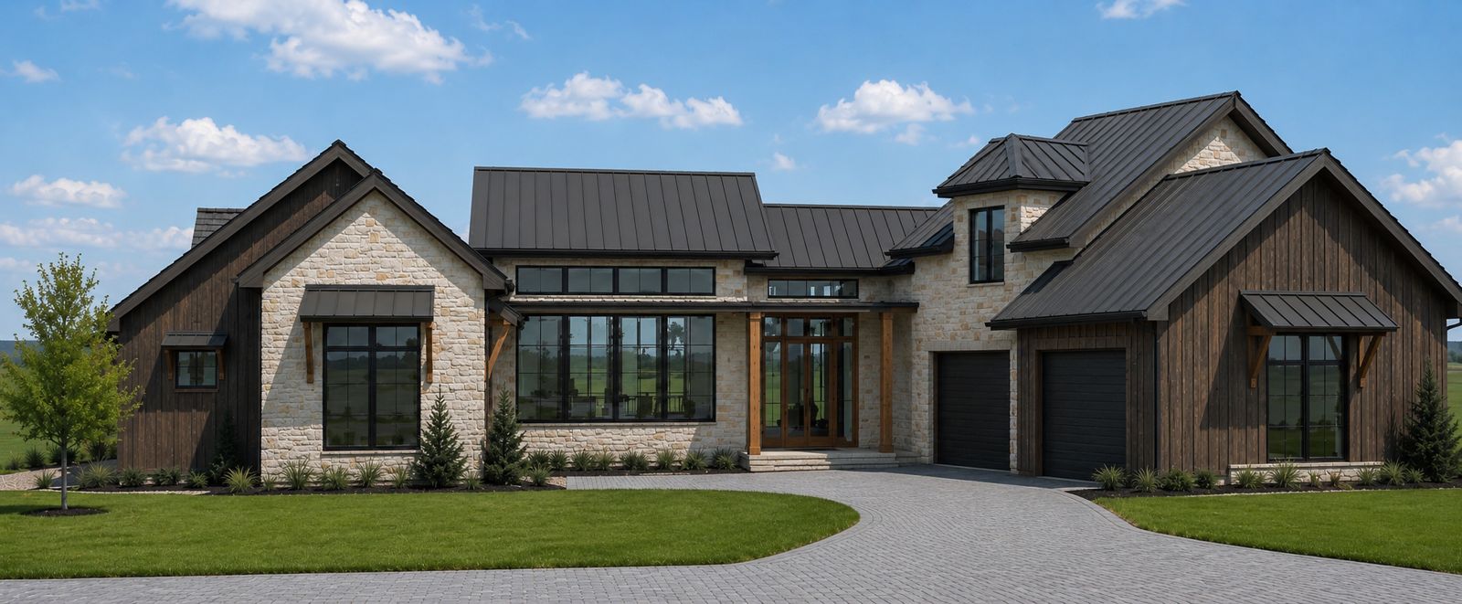 Design 1, Modern Cottage exterior rendering