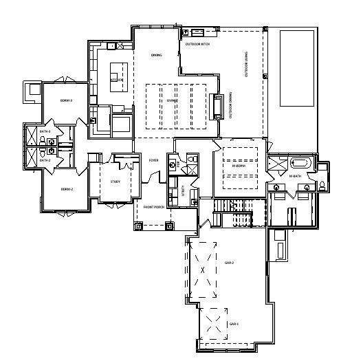 Modern Cottage main floor plan