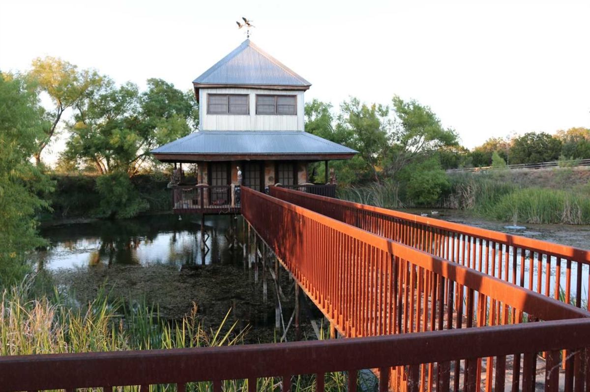 Pond and gazebo on the property