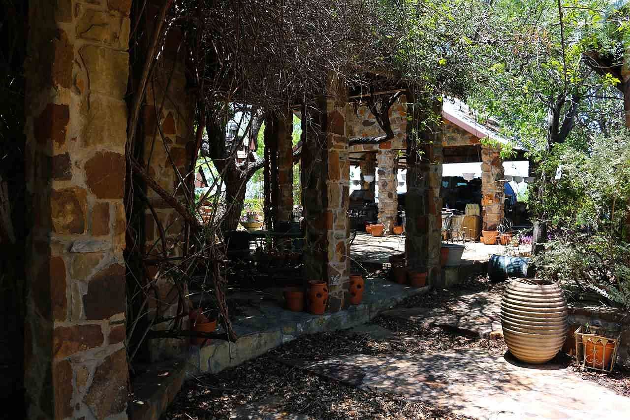 Stone arched porch