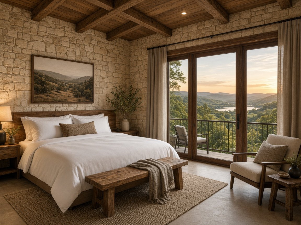 Guest room with Hill Country views (concept rendering)